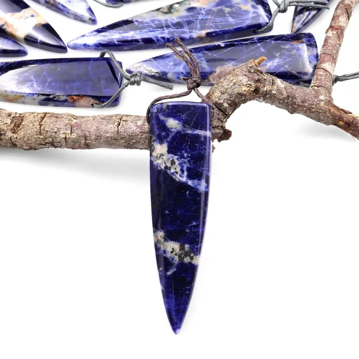 Intrinsic Trading Necklaces Rare Natural Orange Sodalite Pendant Long Triangle Dagger Side Drilled Focal Bead A6 Intrinsic Trading Necklaces Rare Natural Orange Sodalite Pendant Long Triangle Dagger Side Drilled Focal Bead A6