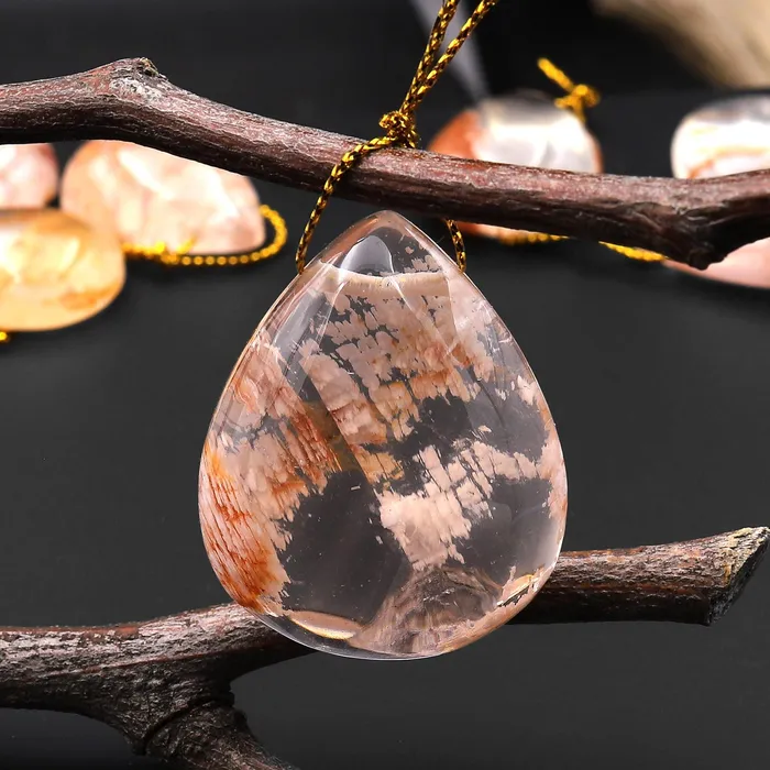 Intrinsic Trading Necklaces Rare Natural Red Phantom Quartz Puffy Teardrop Pendant Side Drilled Gemstone Focal Bead A11 Intrinsic Trading Necklaces Rare Natural Red Phantom Quartz Puffy Teardrop Pendant Side Drilled Gemstone Focal Bead A11