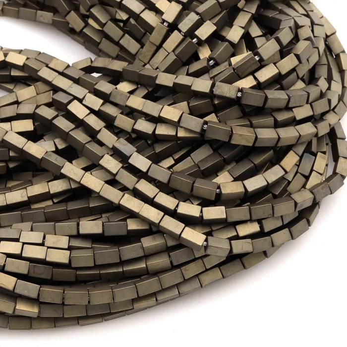Intrinsic Trading Rings Titanium Hematite Rectangle Beads 4x2mm 5x3mm Matte Champagne Color Soft Gold Tone 16 Strand Intrinsic Trading Rings Titanium Hematite Rectangle Beads 4x2mm 5x3mm Matte Champagne Color Soft Gold Tone 16 Strand
