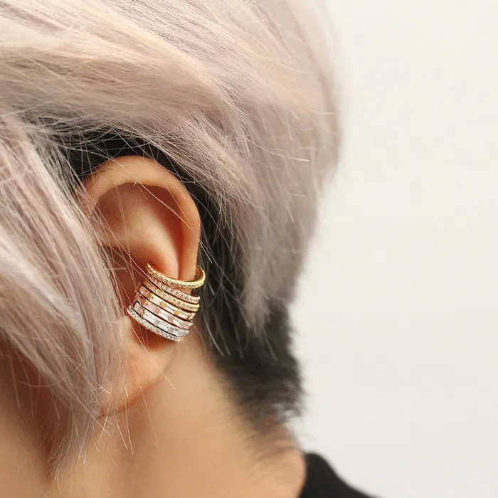 LOULOUROSE Baguette Ear Cuff Earrings
