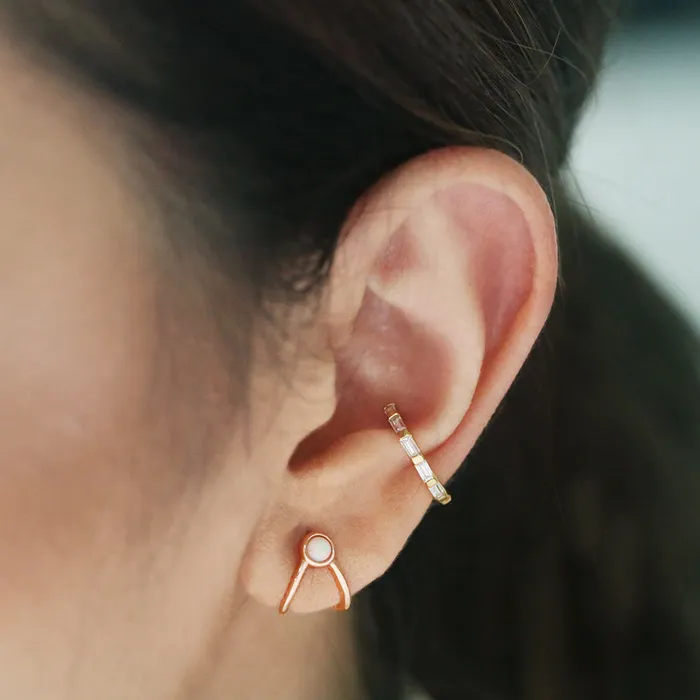 LOULOUROSE Baguette Ear Cuff Earrings