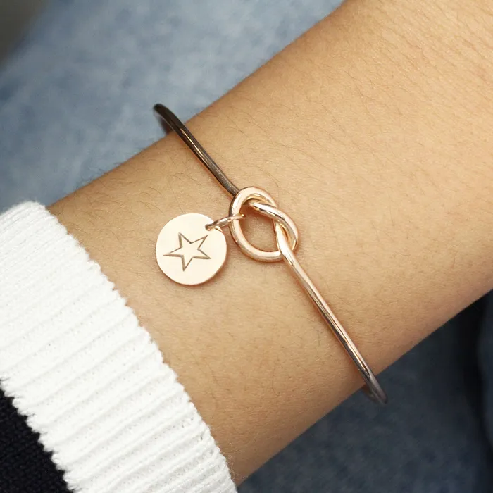 LOULOUROSE Bracelets Knotted Heart Charm Bracelet
