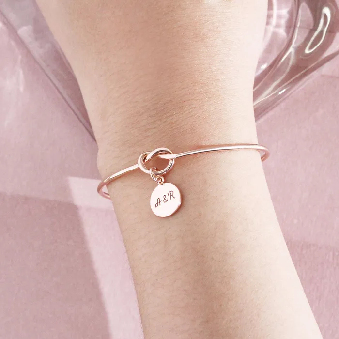 LOULOUROSE Bracelets Knotted Heart Charm Bracelet