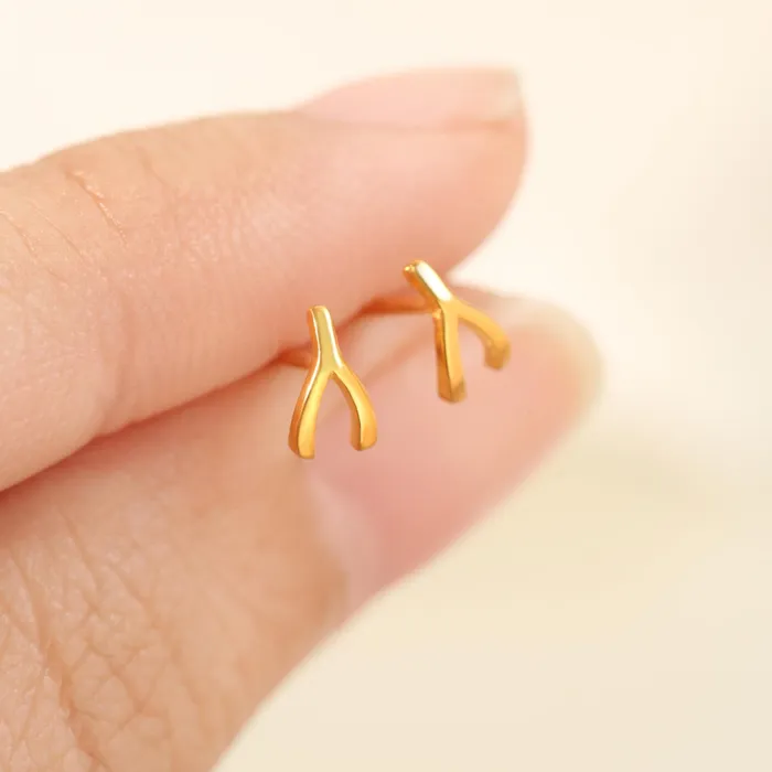 LOULOUROSE Earrings Wishbone Stud Earrings