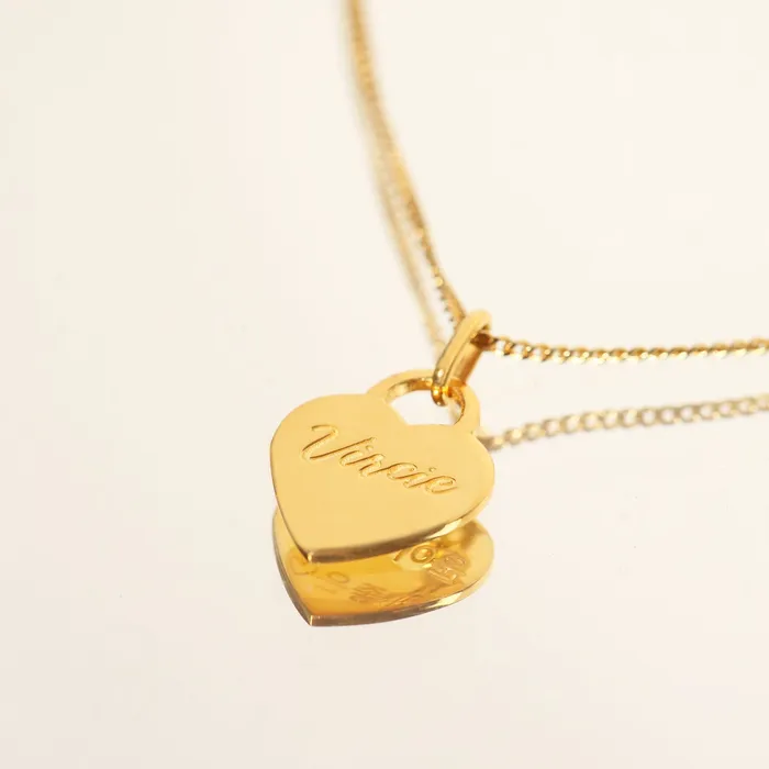 LOULOUROSE Necklaces Petite Heart Plaque Pendant