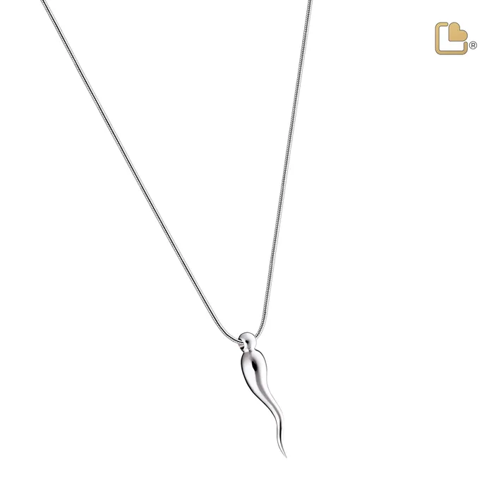 LoveUrns Treasure Necklaces Italian Horn Sterling Silver Cremation Pendant