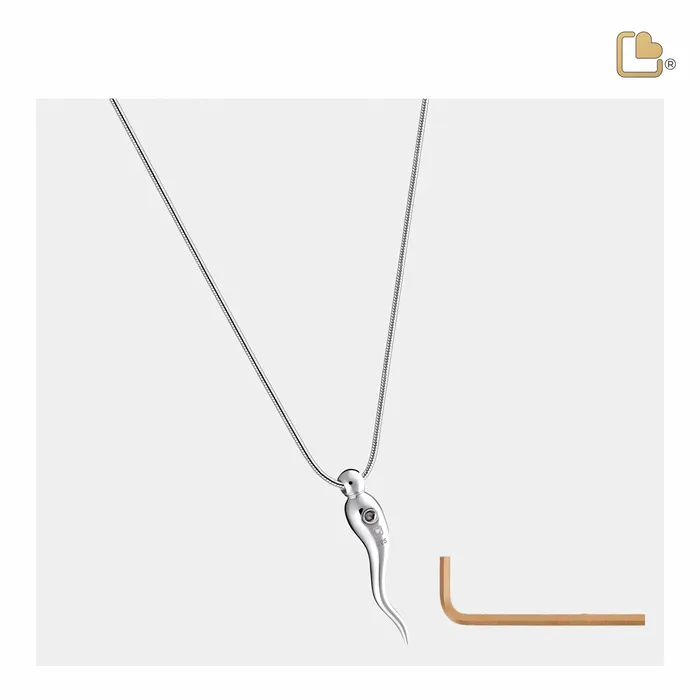 LoveUrns Treasure Necklaces Italian Horn Sterling Silver Cremation Pendant