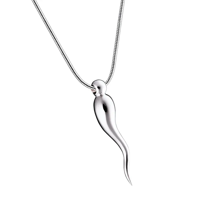 LoveUrns Treasure Necklaces Italian Horn Sterling Silver Cremation Pendant