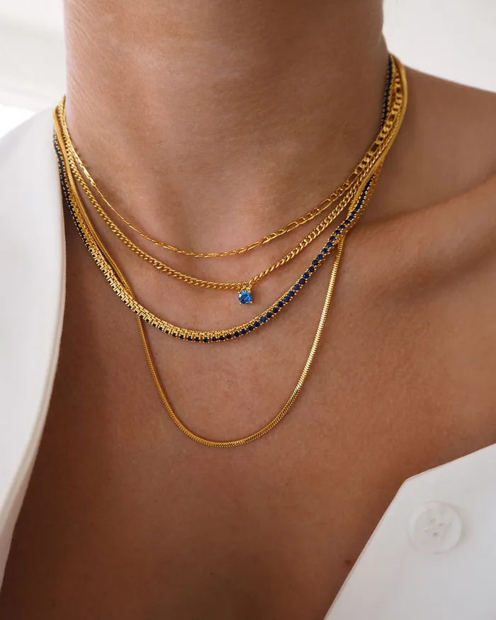 Luv Aj Bardot Stud Necklace Blue Sapphire Gold Necklaces Luv Aj Bardot Stud Necklace Blue Sapphire Gold Necklaces