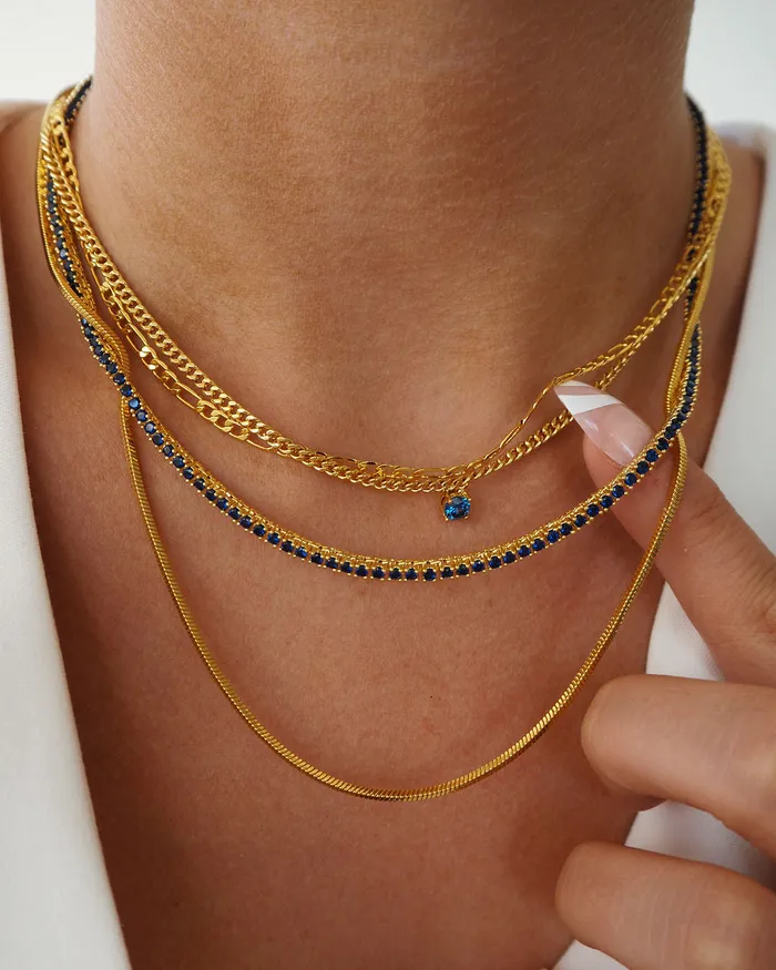 Luv Aj Bardot Stud Necklace Blue Sapphire Gold Necklaces Luv Aj Bardot Stud Necklace Blue Sapphire Gold Necklaces