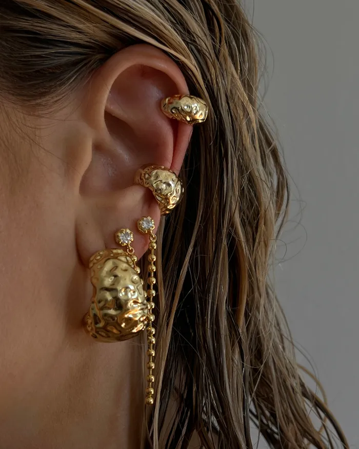 Luv Aj Earrings Molten Ear Cuff Set Gold Luv Aj Earrings Molten Ear Cuff Set Gold