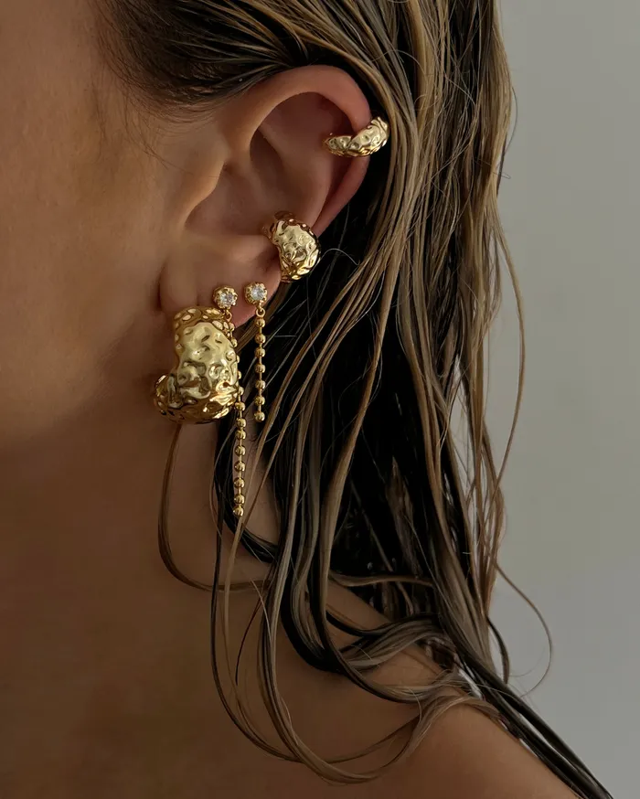 Luv Aj Earrings Molten Ear Cuff Set Gold Luv Aj Earrings Molten Ear Cuff Set Gold