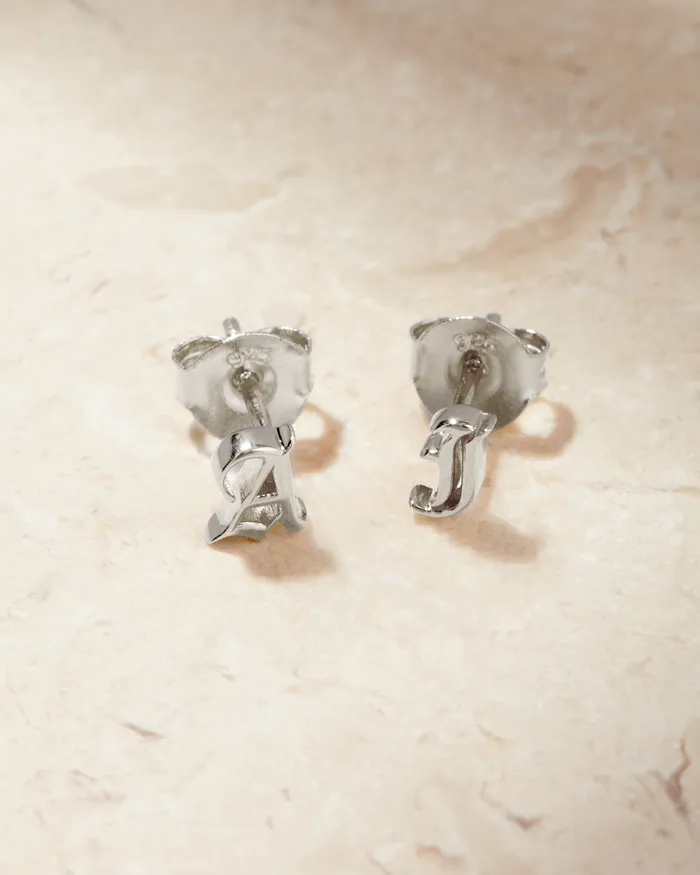 Luv Aj Fine Earrings The Initial Stud Earrings Old English