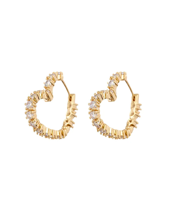 Luv Aj Necklaces Diamond Heart Bijoux Hoops Gold