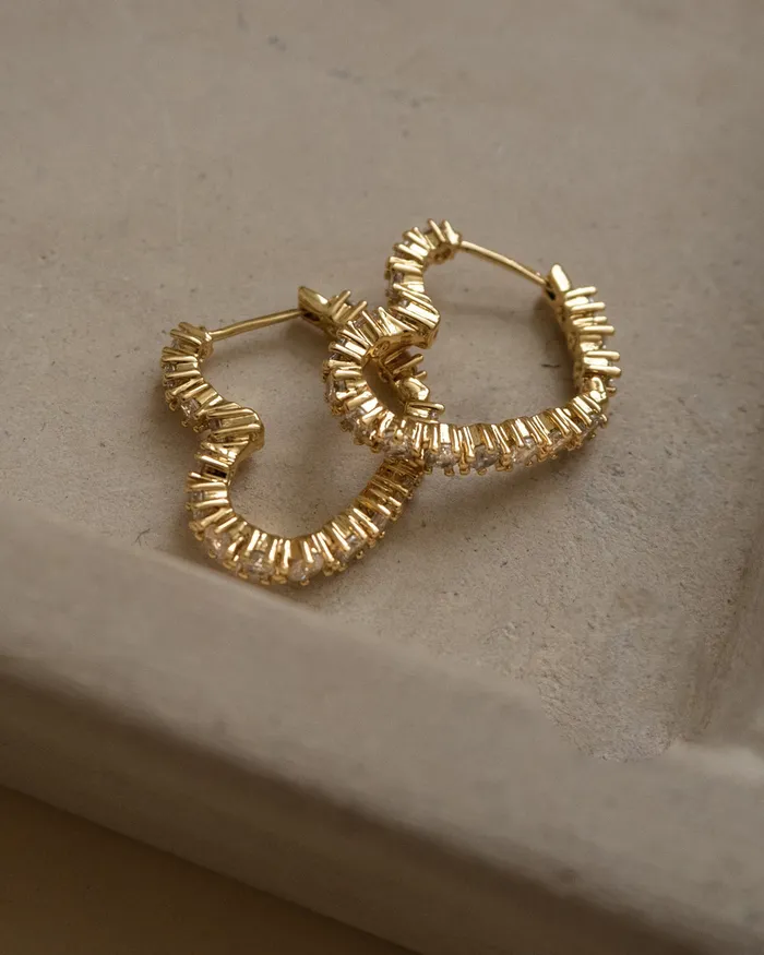 Luv Aj Necklaces Diamond Heart Bijoux Hoops Gold