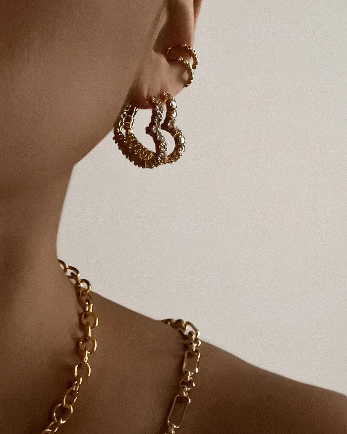 Luv Aj Necklaces Diamond Heart Bijoux Hoops Gold