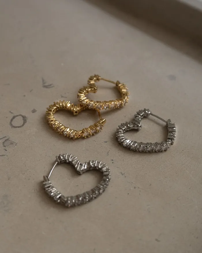 Luv Aj Necklaces Diamond Heart Bijoux Hoops Gold