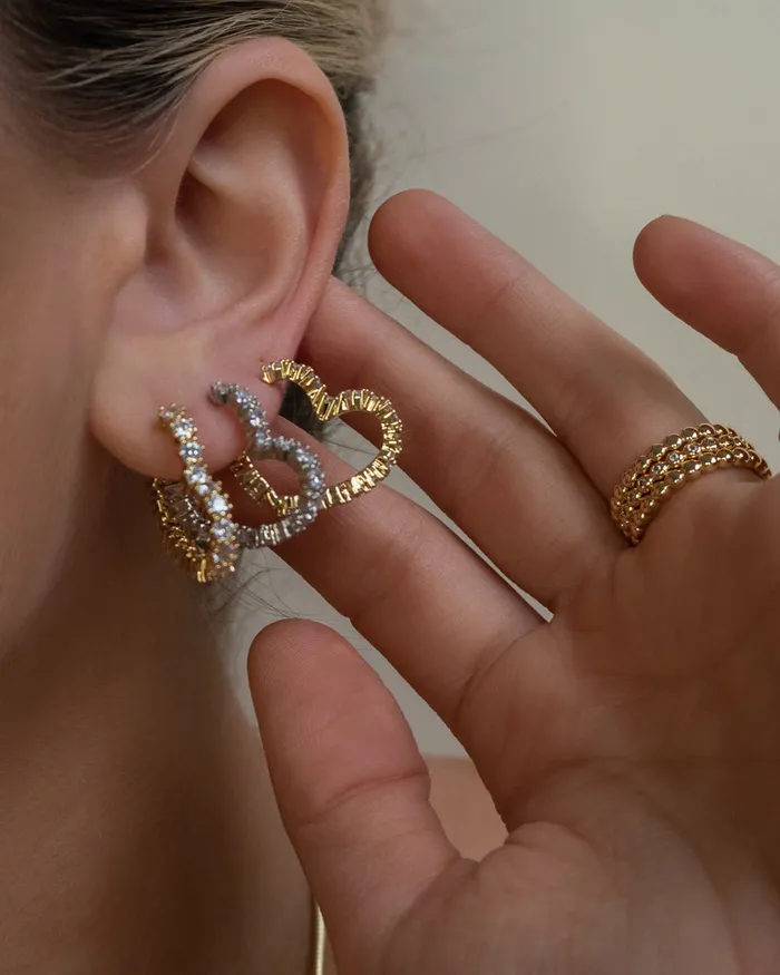 Luv Aj Necklaces Diamond Heart Bijoux Hoops Gold