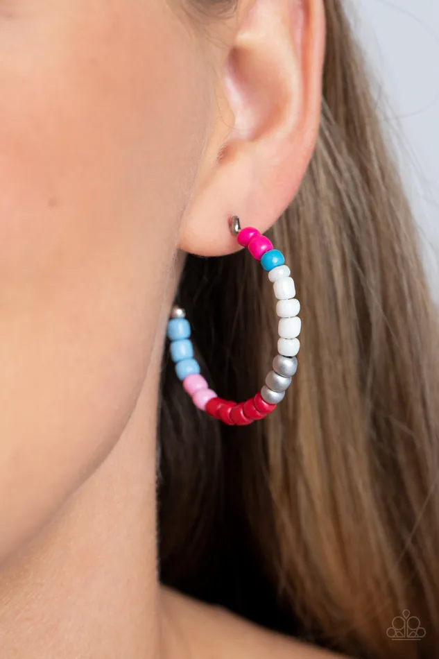 Multicolored Mambo Pink Multicolor Earrings All Eyes On U Jewelry Paparazzi Accessories Earrings