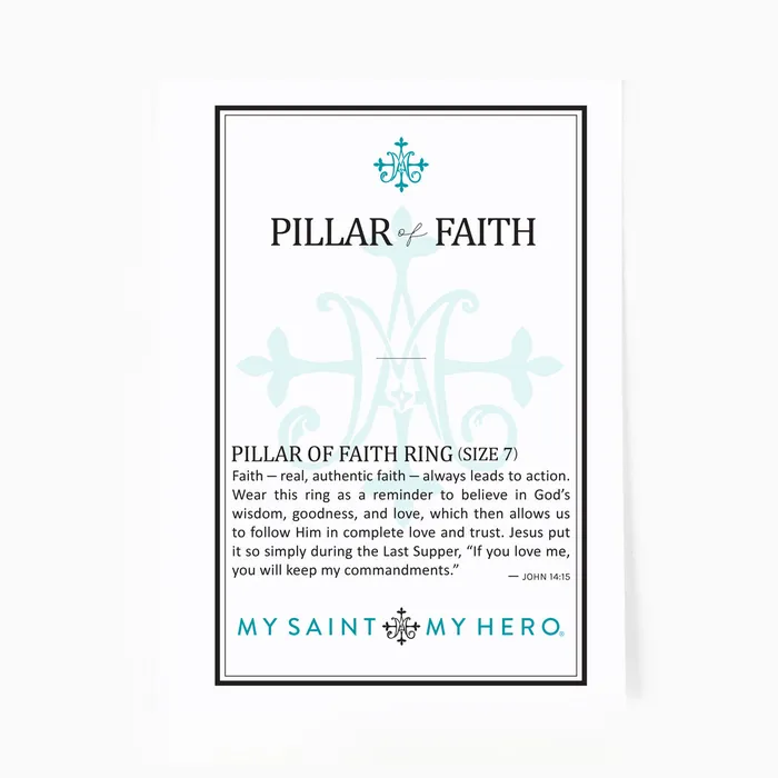 My Saint My Hero Rings Pillar of Faith Ring Black Diamonds