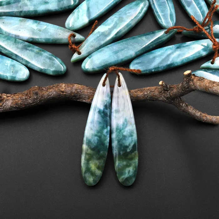 Natural Green Mountain Jade Long Slender Teardrop Earrings Matched Gemstone Bead Pair A66 Intrinsic Trading Earrings Natural Green Mountain Jade Long Slender Teardrop Earrings Matched Gemstone Bead Pair A66 Intrinsic Trading Earrings