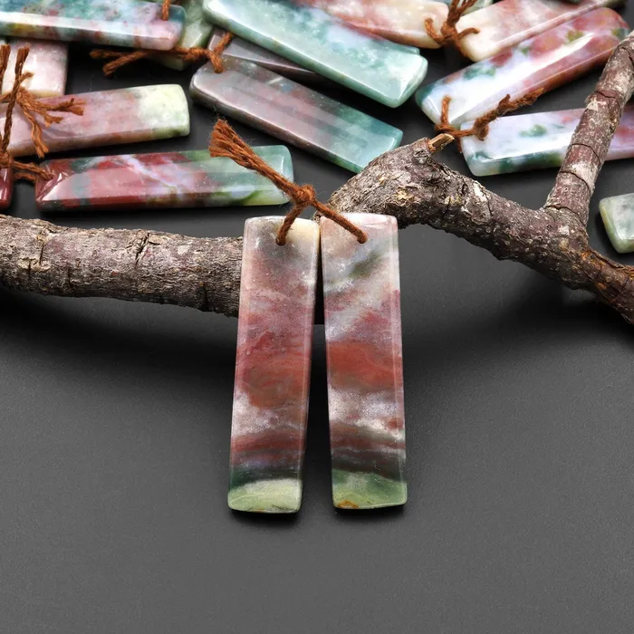 Natural Rainbow Agate Earring Pair Rectangle Matched Gemstone Bead Pair A5 Intrinsic Trading Earrings Natural Rainbow Agate Earring Pair Rectangle Matched Gemstone Bead Pair A5 Intrinsic Trading Earrings