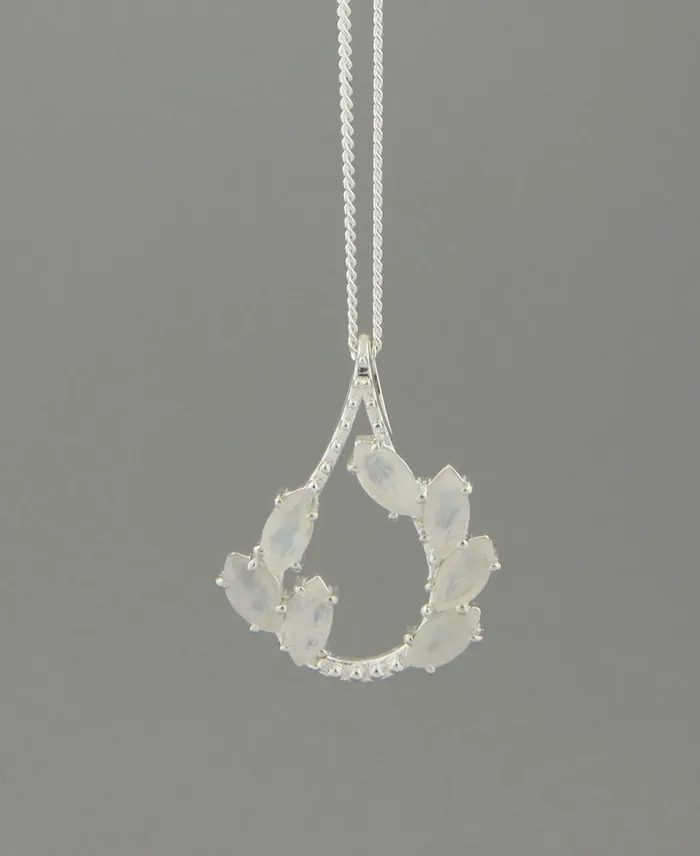 Necklaces Buddha Groove Sterling Silver Moonstone Vine Pendant