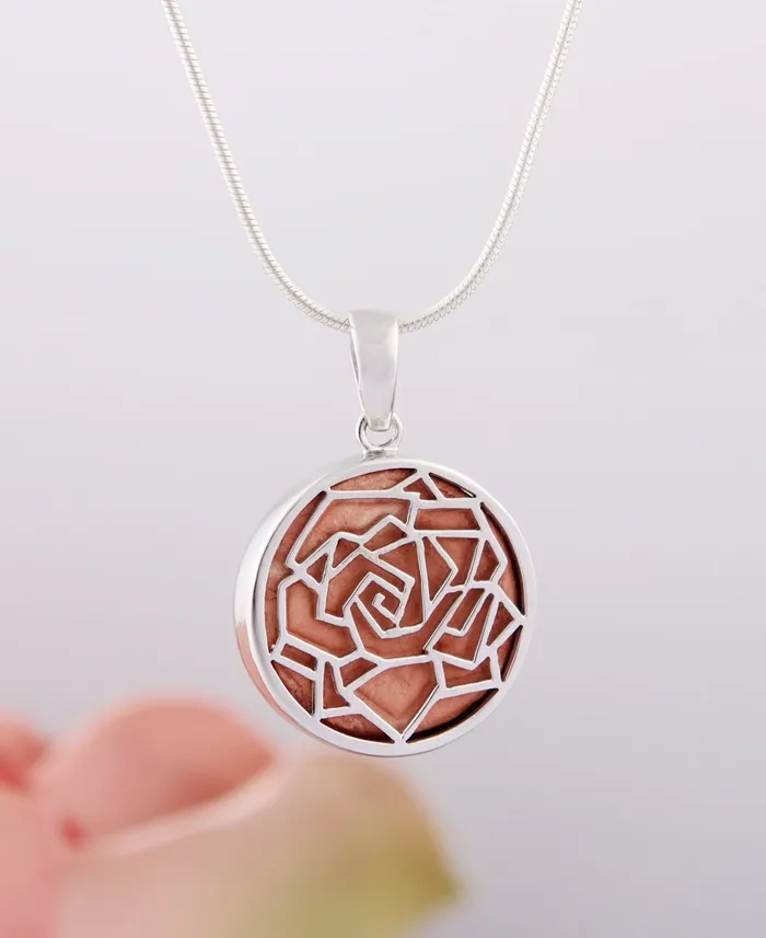 Necklaces Buddha Groove Stop and Smell the Roses Sterling Silver Pendant