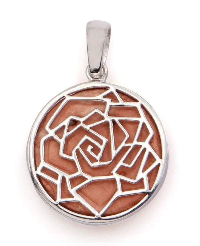 Necklaces Buddha Groove Stop and Smell the Roses Sterling Silver Pendant