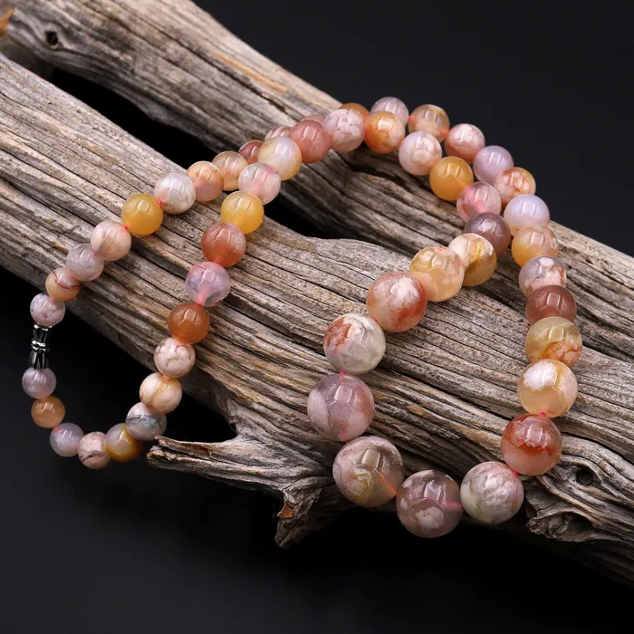 Necklaces Intrinsic Trading AAA Graduated Natural Cherry Blossom Flower Agate Round Beads 23 Long Finished Necklace Strand A1 Necklaces Intrinsic Trading AAA Graduated Natural Cherry Blossom Flower Agate Round Beads 23 Long Finished Necklace Strand A1