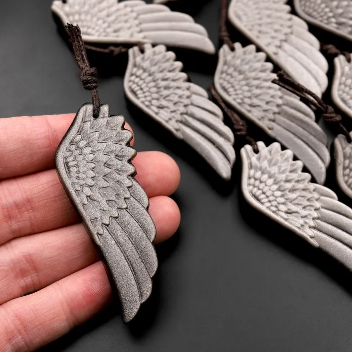 Necklaces Intrinsic Trading AAA Hand Carved Natural Silver Obsidian Angel Wing Pendant Gemstone Focal Bead A1 Necklaces Intrinsic Trading AAA Hand Carved Natural Silver Obsidian Angel Wing Pendant Gemstone Focal Bead A1