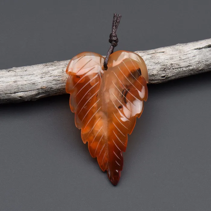 Necklaces Intrinsic Trading Hand Carved Natural Carnelian Leaf Pendant Focal Bead Drilled Gemstone OP2114 Necklaces Intrinsic Trading Hand Carved Natural Carnelian Leaf Pendant Focal Bead Drilled Gemstone OP2114