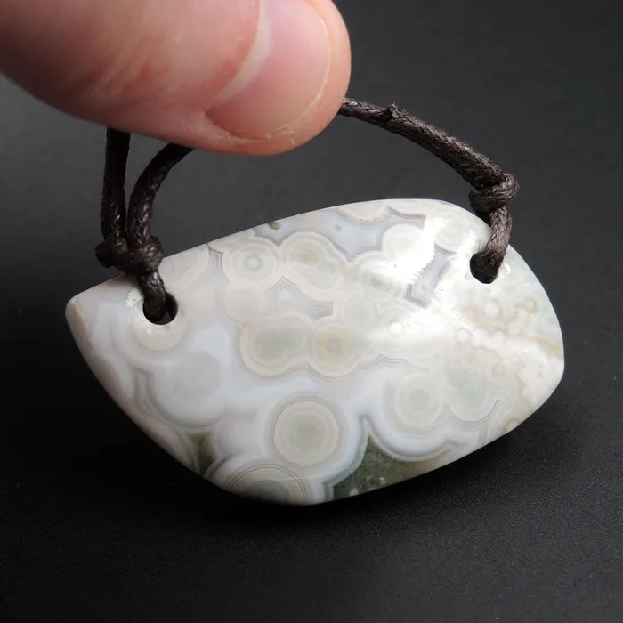 Necklaces Intrinsic Trading Natural Ocean Jasper Pendant Orange Pink Green White Two Hole Drilled Freeform Pendant P1182