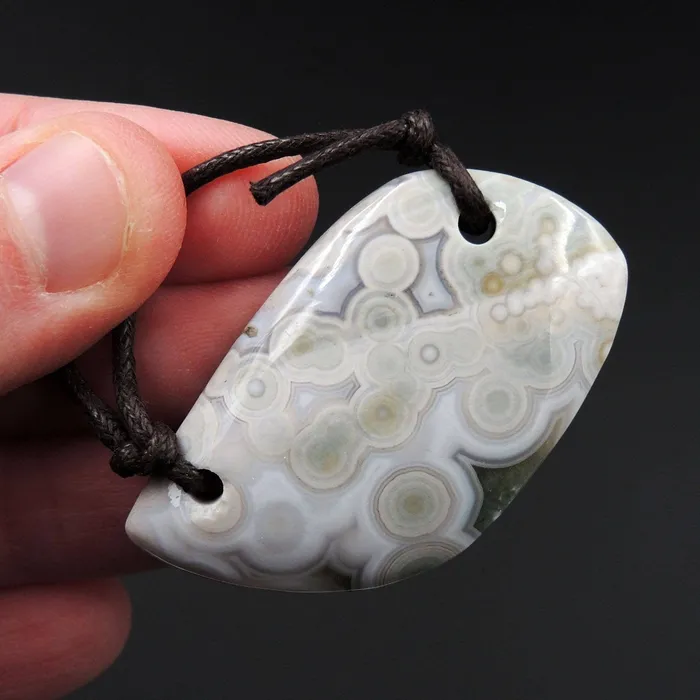 Necklaces Intrinsic Trading Natural Ocean Jasper Pendant Orange Pink Green White Two Hole Drilled Freeform Pendant P1182