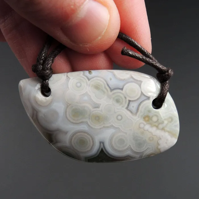 Necklaces Intrinsic Trading Natural Ocean Jasper Pendant Orange Pink Green White Two Hole Drilled Freeform Pendant P1182