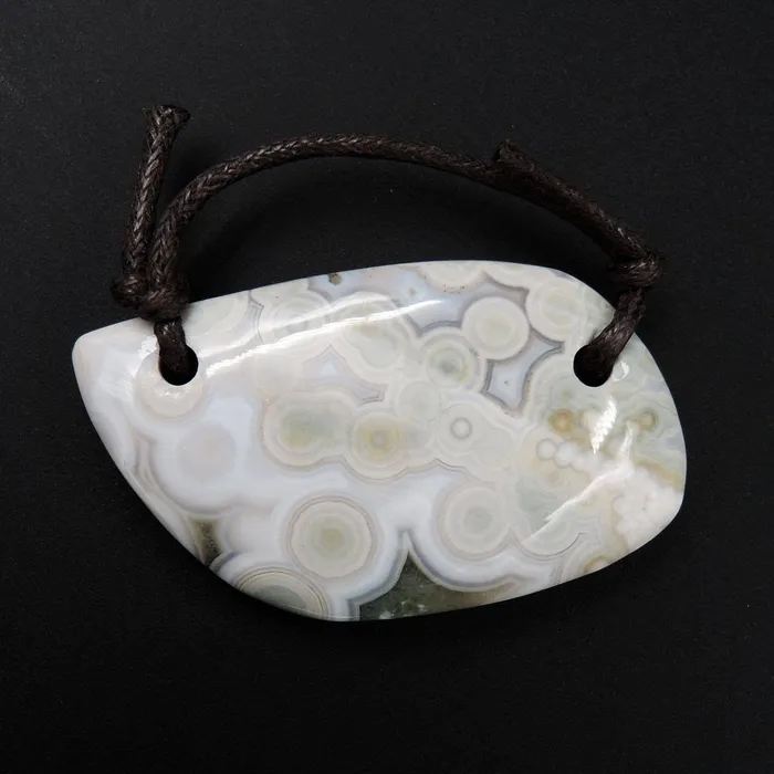 Necklaces Intrinsic Trading Natural Ocean Jasper Pendant Orange Pink Green White Two Hole Drilled Freeform Pendant P1182