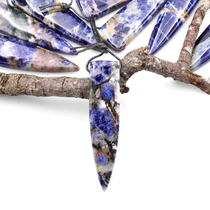 Necklaces Intrinsic Trading Natural Orange Sodalite Pendant Long Triangle Dagger Side Drilled Focal Bead A7 Necklaces Intrinsic Trading Natural Orange Sodalite Pendant Long Triangle Dagger Side Drilled Focal Bead A7