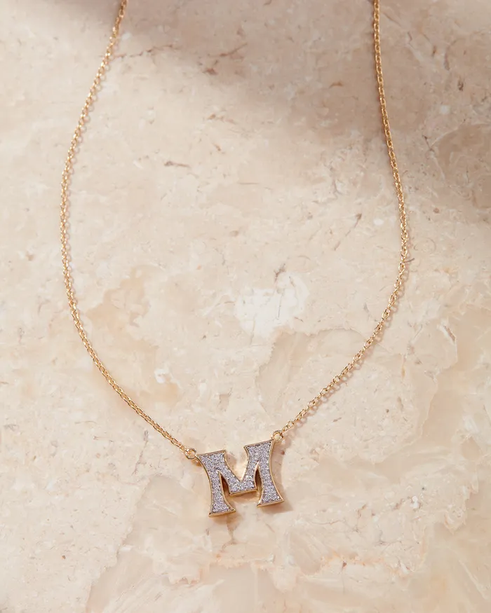 Necklaces Luv Aj Fine Pave Initial Necklace Vintage