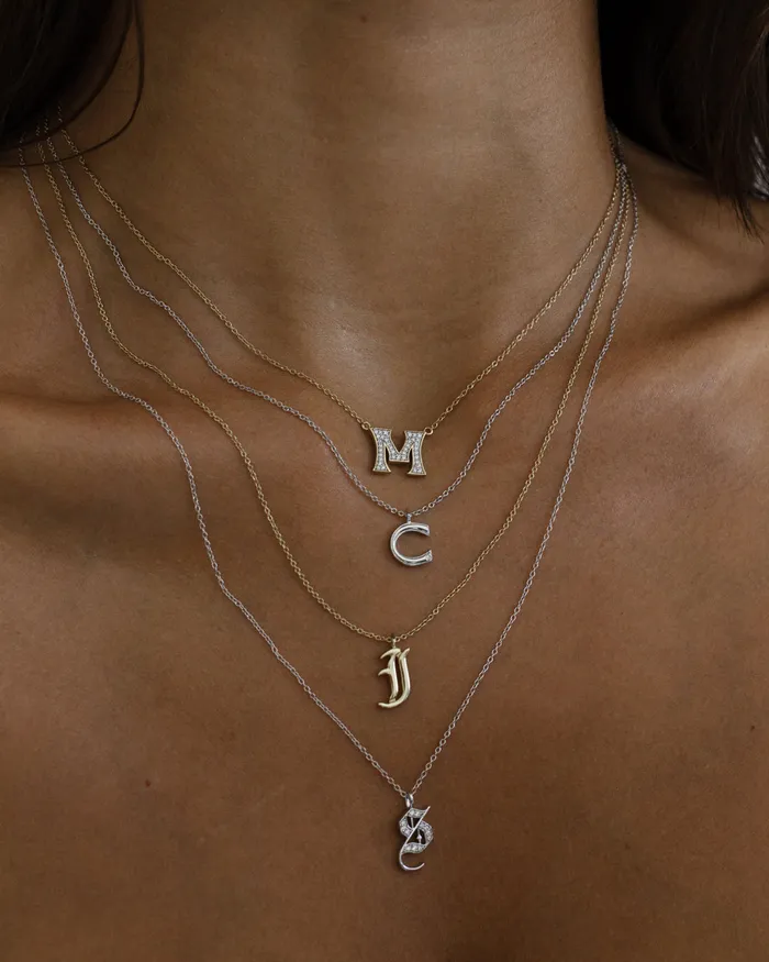 Necklaces Luv Aj Fine Pave Initial Necklace Vintage Necklaces Luv Aj Fine Pave Initial Necklace Vintage