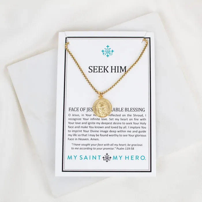Necklaces My Saint My Hero Seek Him Necklace
