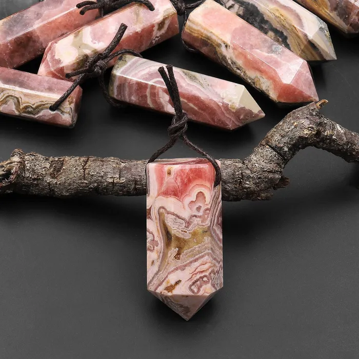 Necklaces Natural Rhodochrosite Obelisk Point Pendant Side Drilled Tower Pendulum Healing Crystal A9 Intrinsic Trading Necklaces Natural Rhodochrosite Obelisk Point Pendant Side Drilled Tower Pendulum Healing Crystal A9 Intrinsic Trading