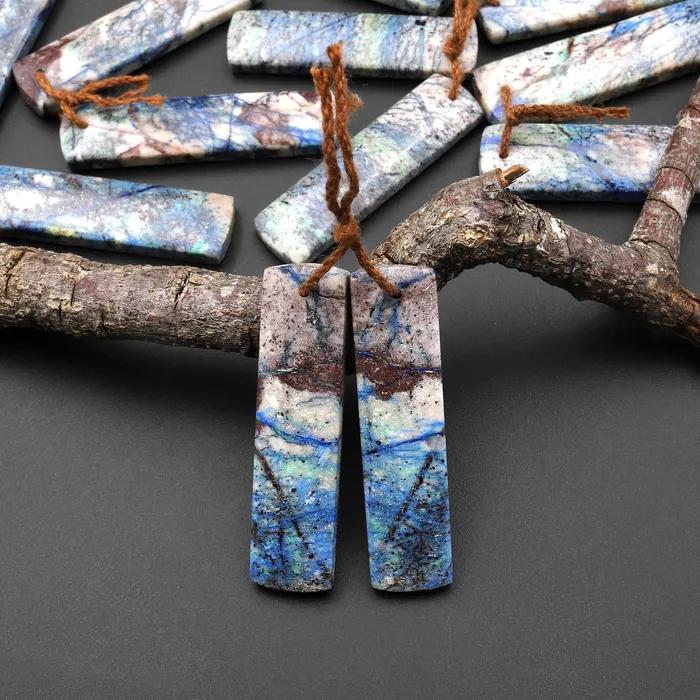 Real Natural Lightening Azurite Rectangle Earrings Matched Gemstone Bead Pair From Arizona A3 Intrinsic Trading Earrings Real Natural Lightening Azurite Rectangle Earrings Matched Gemstone Bead Pair From Arizona A3 Intrinsic Trading Earrings