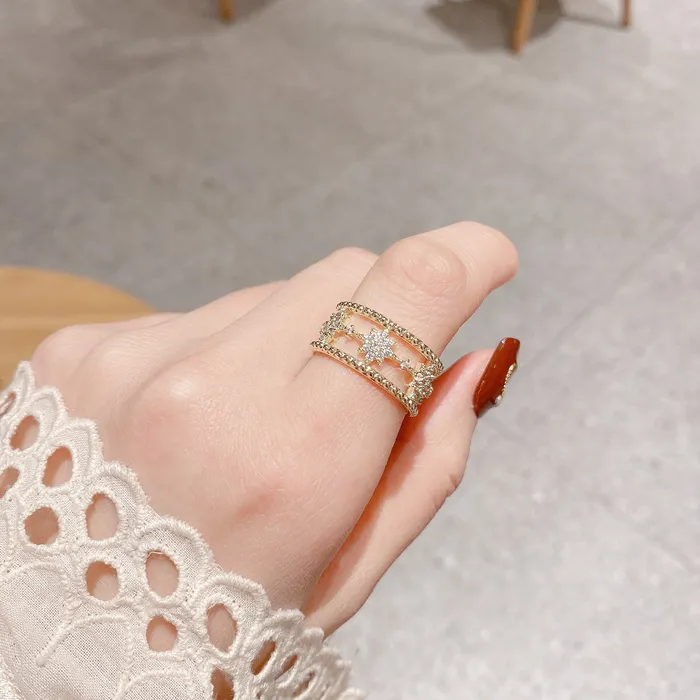 Refined by AnnaKaci Rings EightPointed Star Open Ring