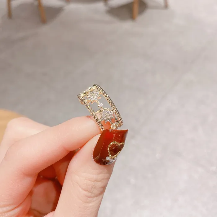 Refined by AnnaKaci Rings EightPointed Star Open Ring
