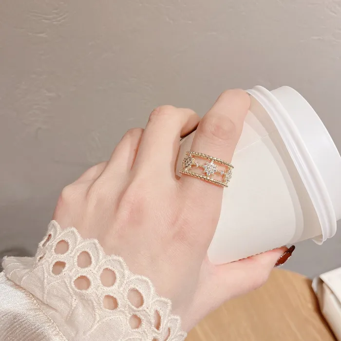 Refined by AnnaKaci Rings EightPointed Star Open Ring