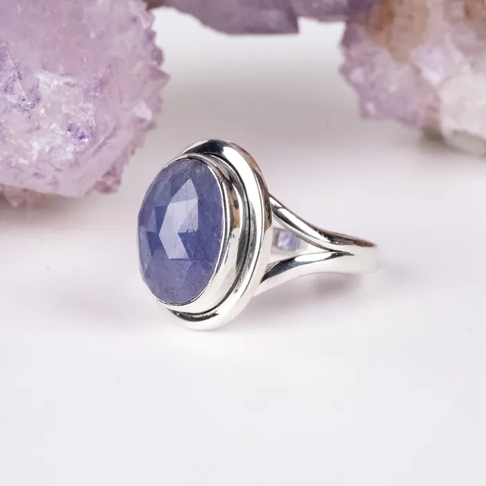 Rings InnerVision Crystals Tanzanite Ring 14x10mm Size 8 925 Silver