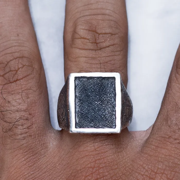 Rings Jess Zabala Jewelry RECTANGLE RING 925 STERLING SILVER