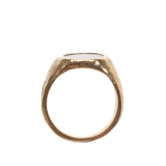 Rings JewelryLab ROUNDED BLACK ONYX STONE RING BRASS