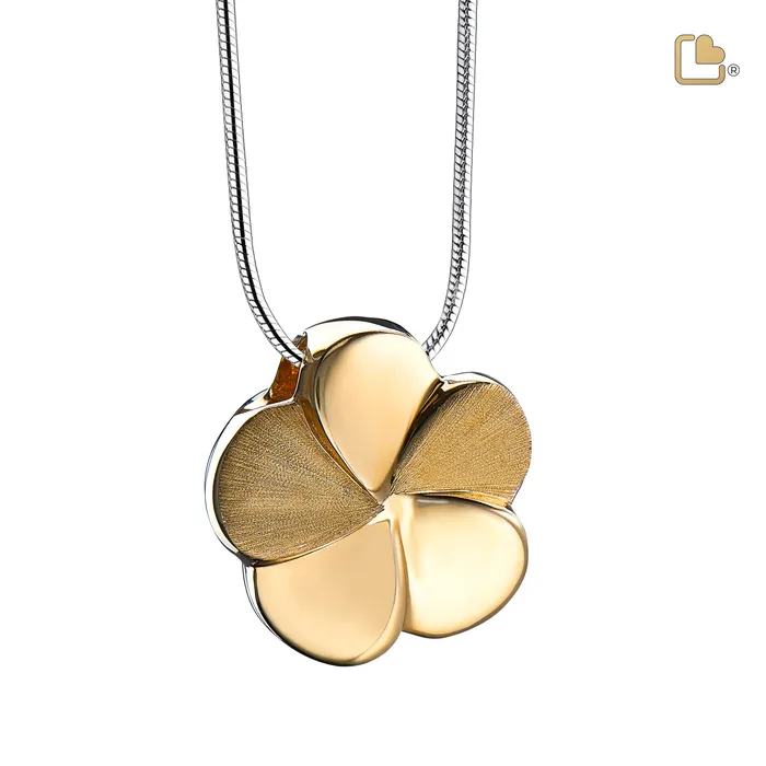 Rings LoveUrns Treasure Bloom Two Tone Gold Vermeil Cremation Pendant
