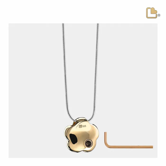 Rings LoveUrns Treasure Bloom Two Tone Gold Vermeil Cremation Pendant Rings LoveUrns Treasure Bloom Two Tone Gold Vermeil Cremation Pendant